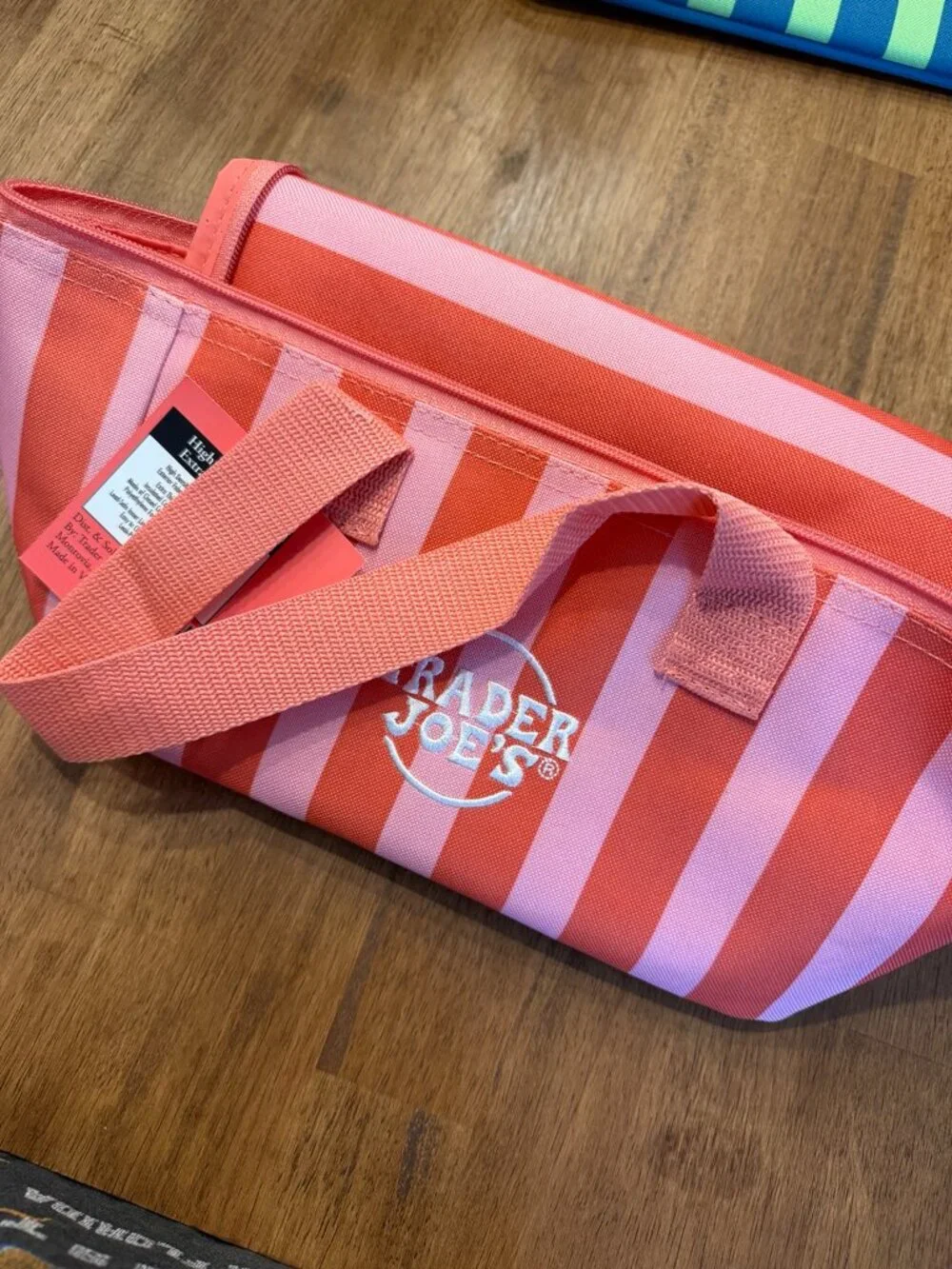 Trader Joe's Limited Edition Striped Mini Insulated Cooler Bags – Pink & Blue/Gr